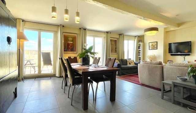 Historic center, a terrace over the city and the river, lift, A/C, parking. in Bordeaux